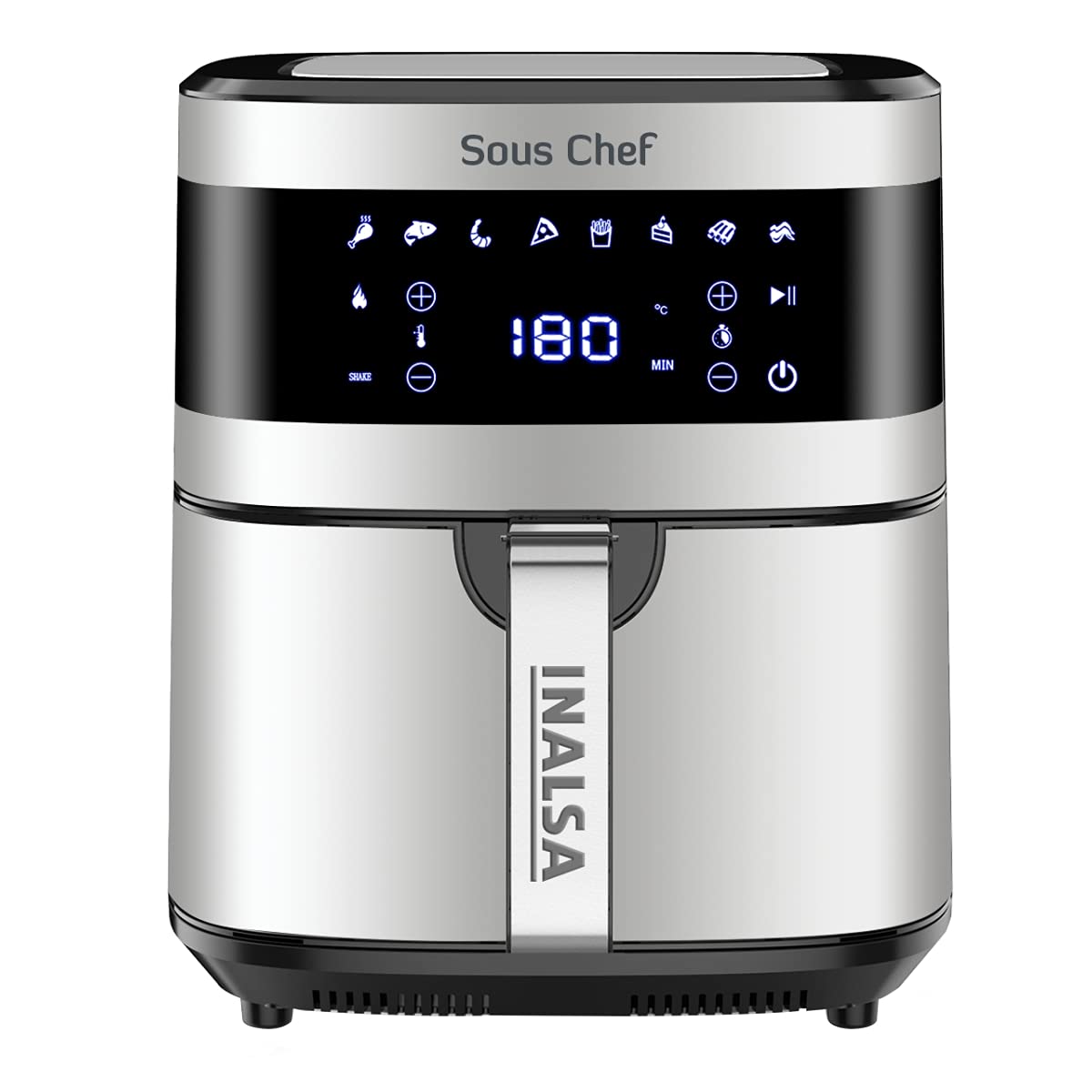 INALSA Air Fryer 3.5 ltr|1400 W with Air Crisp Technology|Temperature & Timer Control|8 Preset Menu & Digital Display|Air fry, Bake,Roast,Reheat,Dehydrate|Airfryer Recipe book-NutriFry 3.5