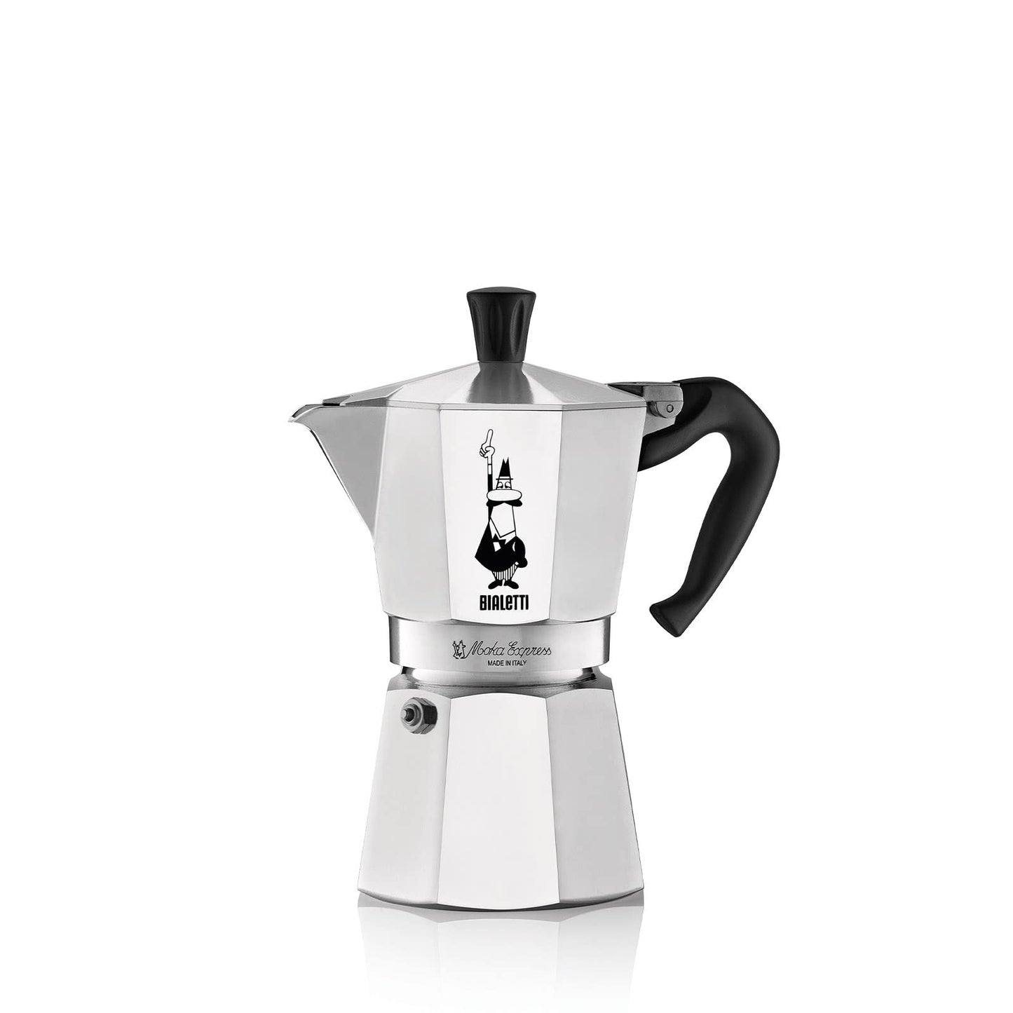 Bialetti Moka Express 3 Cup Espresso Maker: Italian Made; Moka Pot/Percolator/Coffee Maker/Mocha Pot for an Authentic Italian Coffee-06799