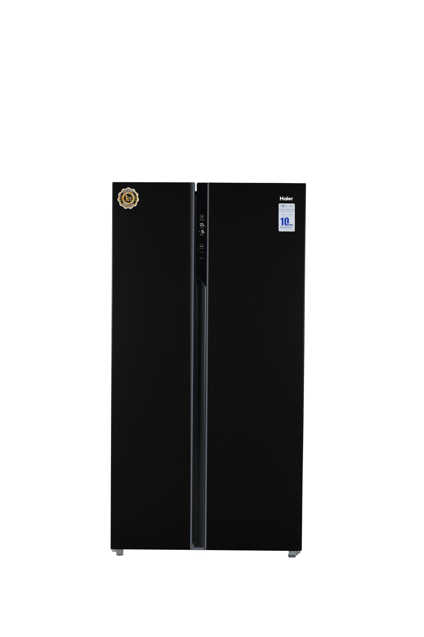 Haier 602L, 3-Star, Vogue 100% Convertible Fridge Space, Expert Inverter 2-Door Side by Side Refrigerator, (HRS-682KYG, Black Yellow Glass)