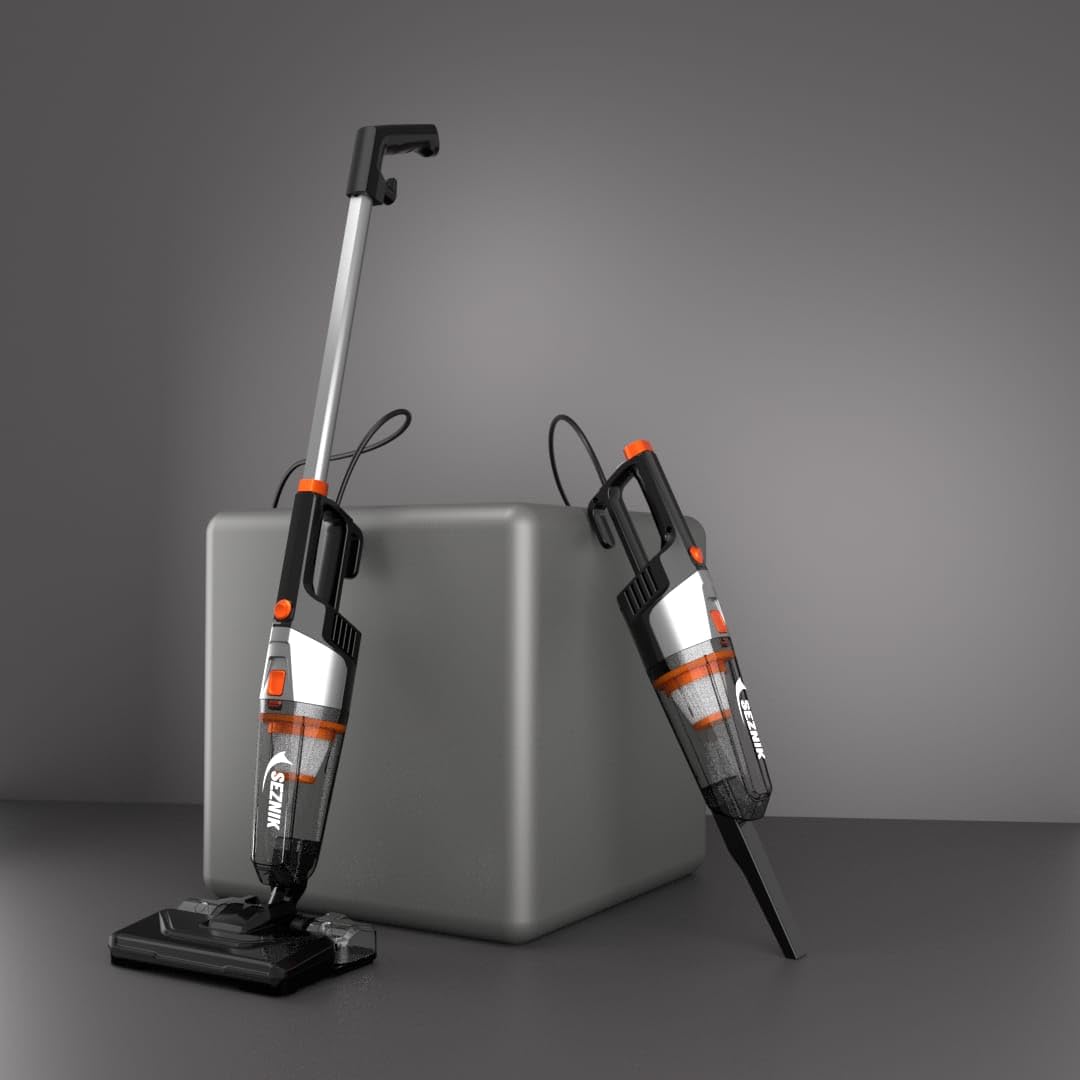 SEZNIK Vacuum Cleaner for Home Use Wet and Dry | Turbo Sweep 3-in-1 Handheld Vacuum Cleaners | Corded, 600W, 20kpa Suction | 200ml Water Tank | Vacuum & Mopping (SZ-V07)