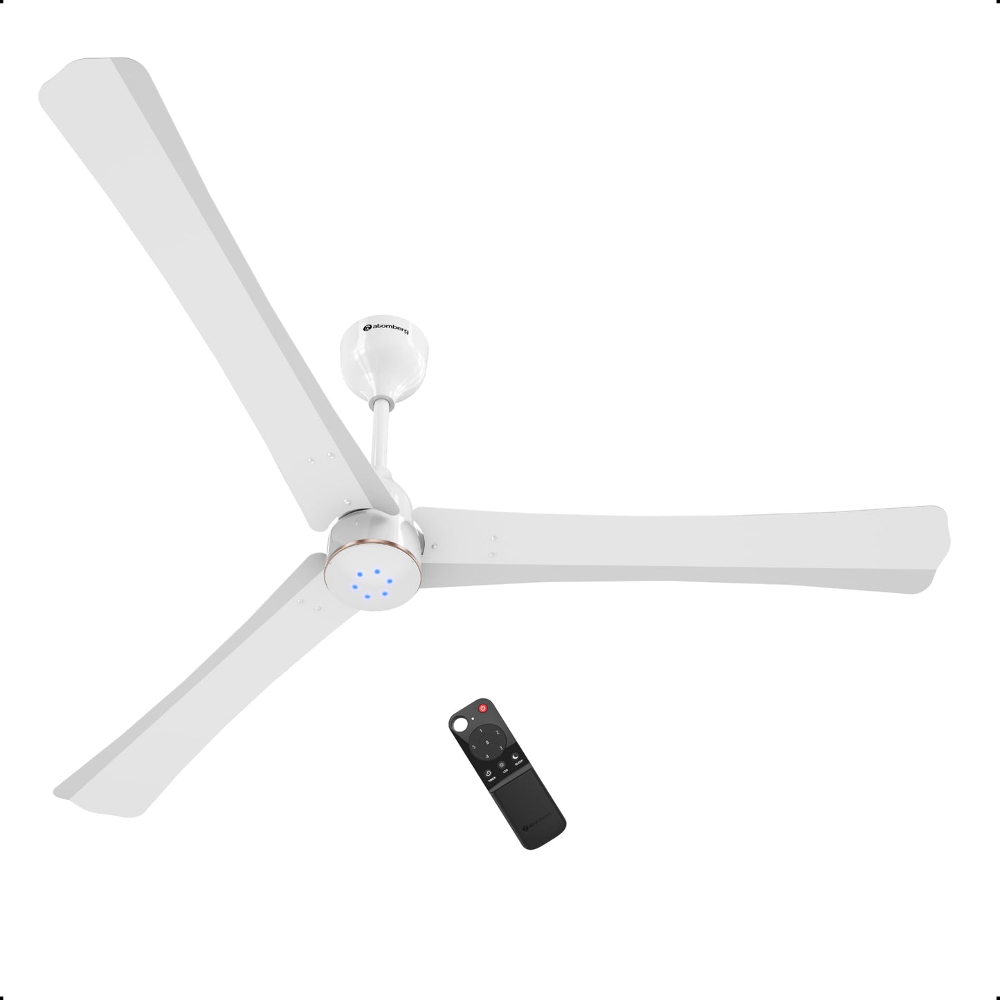 atomberg Renesa Halo Smart 1400mm BLDC Ceiling Fan with IoT & Remote | 5 star | High Air Delivery | Low noise operation | LED Speed Indicator | Sleek Design | 3 Year Warranty|Misty Teal