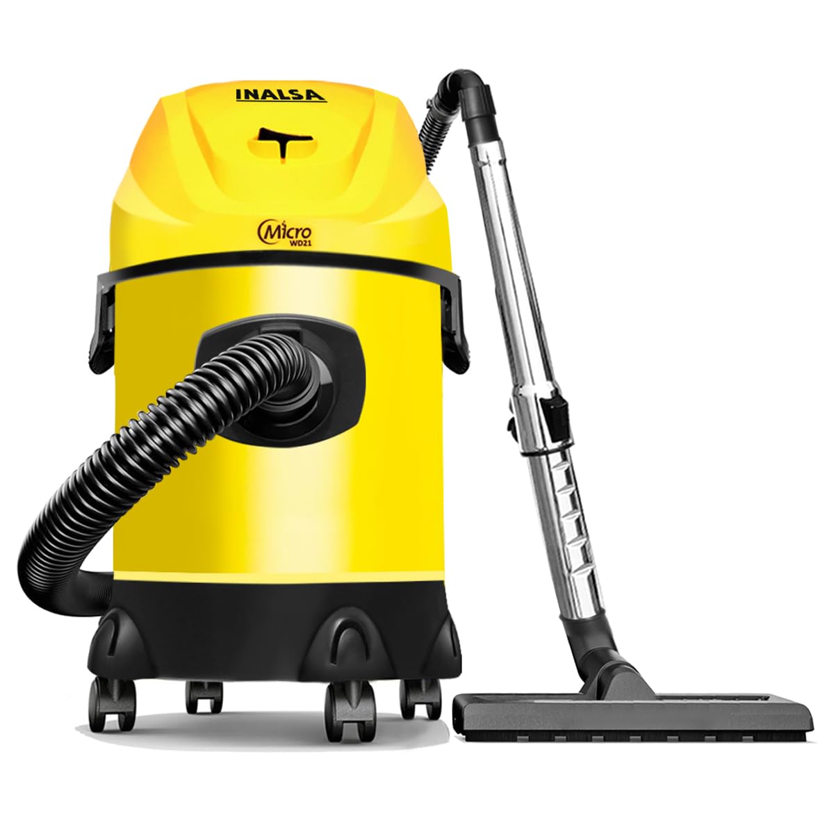 INALSA Wet and Dry Vacuum Cleaner for Home, 15 LTR Capacity,1400 W, 20 kPa Suction, Blower Function,HEPA Filter, Wet Vacuum Cleaner for Sofa, House Cleaning Machine,Stainless Steel Body (WD 15)