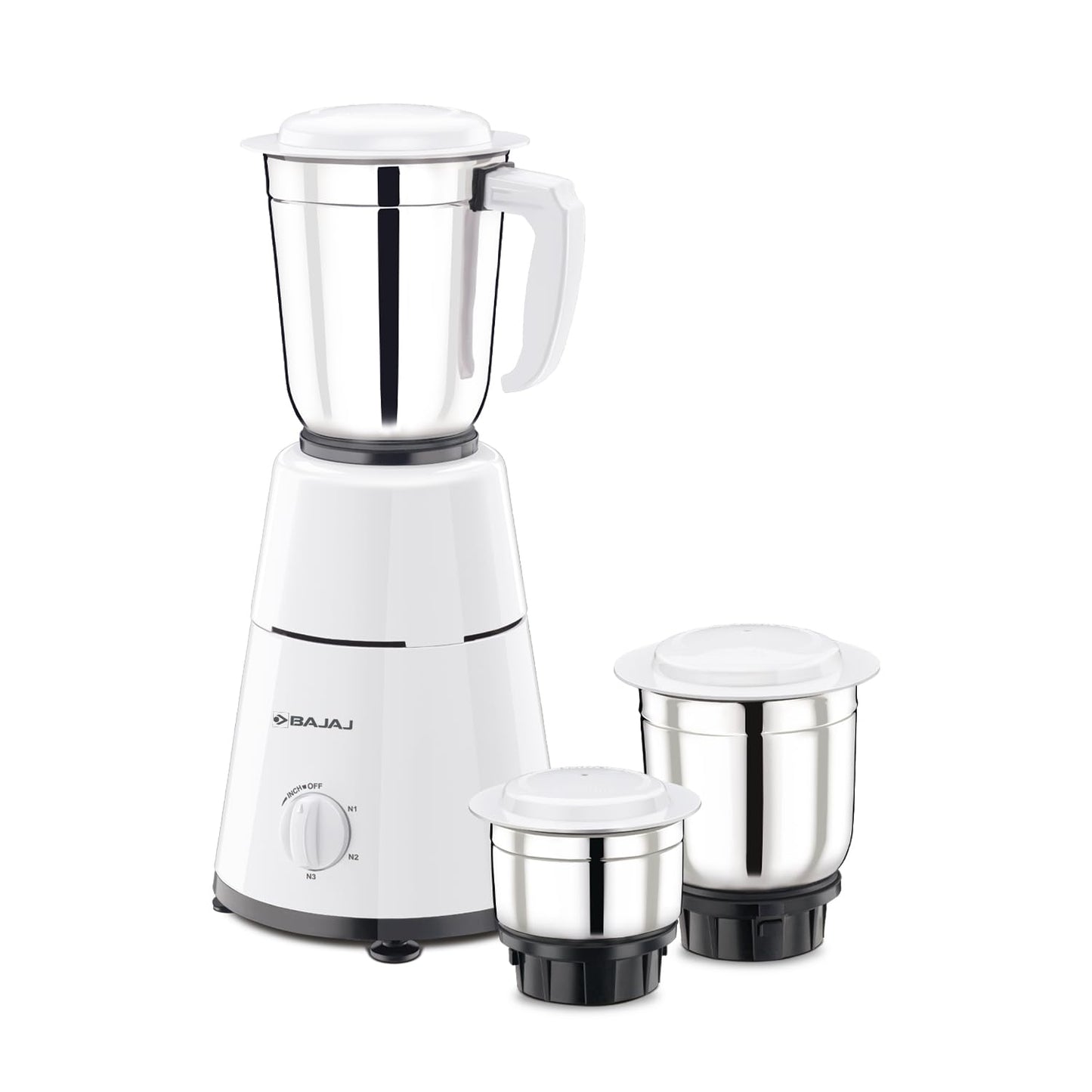 Bajaj Military Series Glamore 1000 W Mixer Grinder With 4 Jars (3 Stainless Steel Jars + 1 Fruit Filter Jar) | DuraCut Blades | Powerful Titan Motor | Unbeatable Toughness | 2 Yrs Warranty【Jet Black】