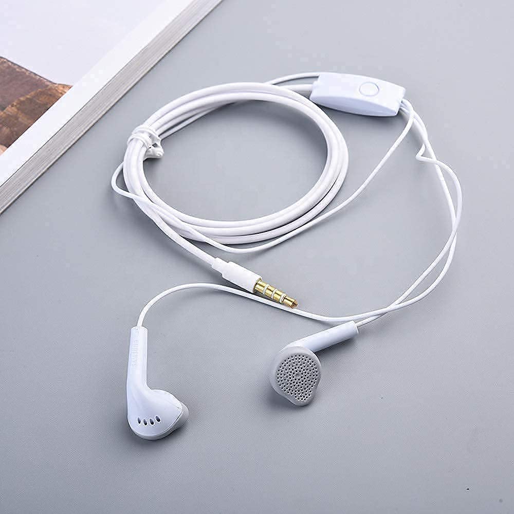 Original-Galaxy Wired Earphones for All Samsung Smartphones with Mic | Pure Bass Sound | One Button Multi-Functional Remote | Comfort fit | 6 Months Warranty (White)