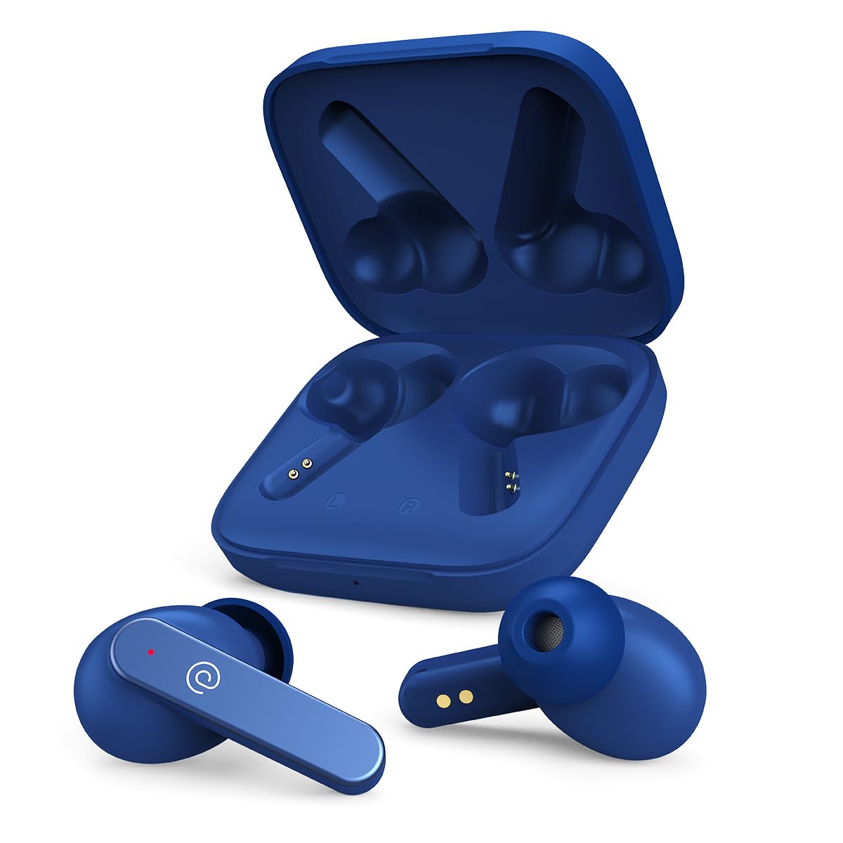 pTron Bassbuds Astra in-Ear TWS Earbuds with Stereo Sound, 34Hrs Playtime, Stereo Calls, Bluetooth V5.3 Headphone with Quick Pairing, Touch Control, Voice Assist, Type C Charging & IPX4 (Light Blue)