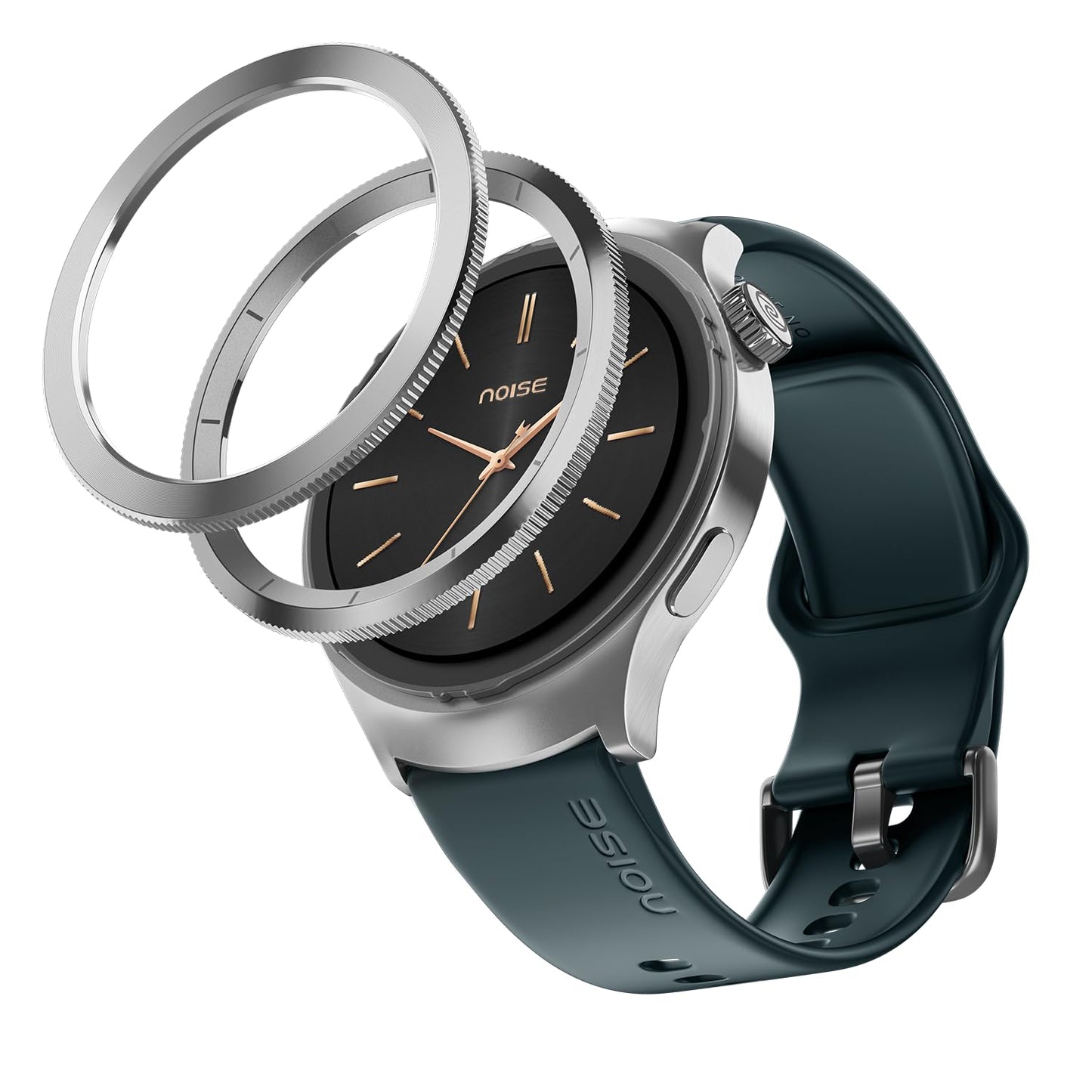 NoiseFit Halo 1.43" AMOLED Display, Bluetooth Calling Round Dial Smart Watch, Premium Metallic Build, Always on Display, Smart Gesture Control, 100 Sports Modes (Vintage Brown)