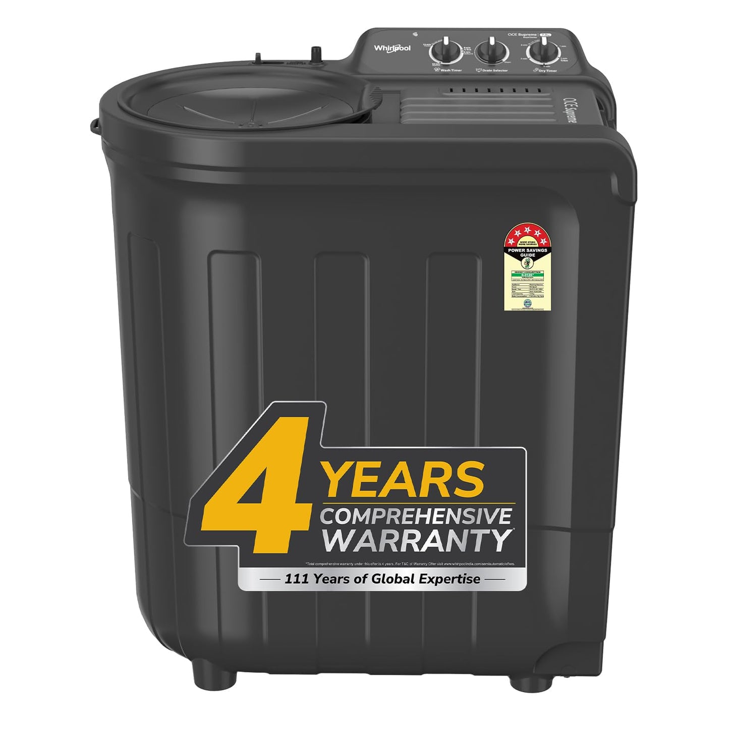 Whirlpool 7.0 Kg 5 Star MAGIC CLEAN Semi-Automatic Top Loading Washing Machine (MAGIC CLEAN RYL SRS 7.0 GREY DAZZLE (5YR), 4 Year Comprehensive Warranty, 1400 RPM Motor, 5 Year Motor Warranty)