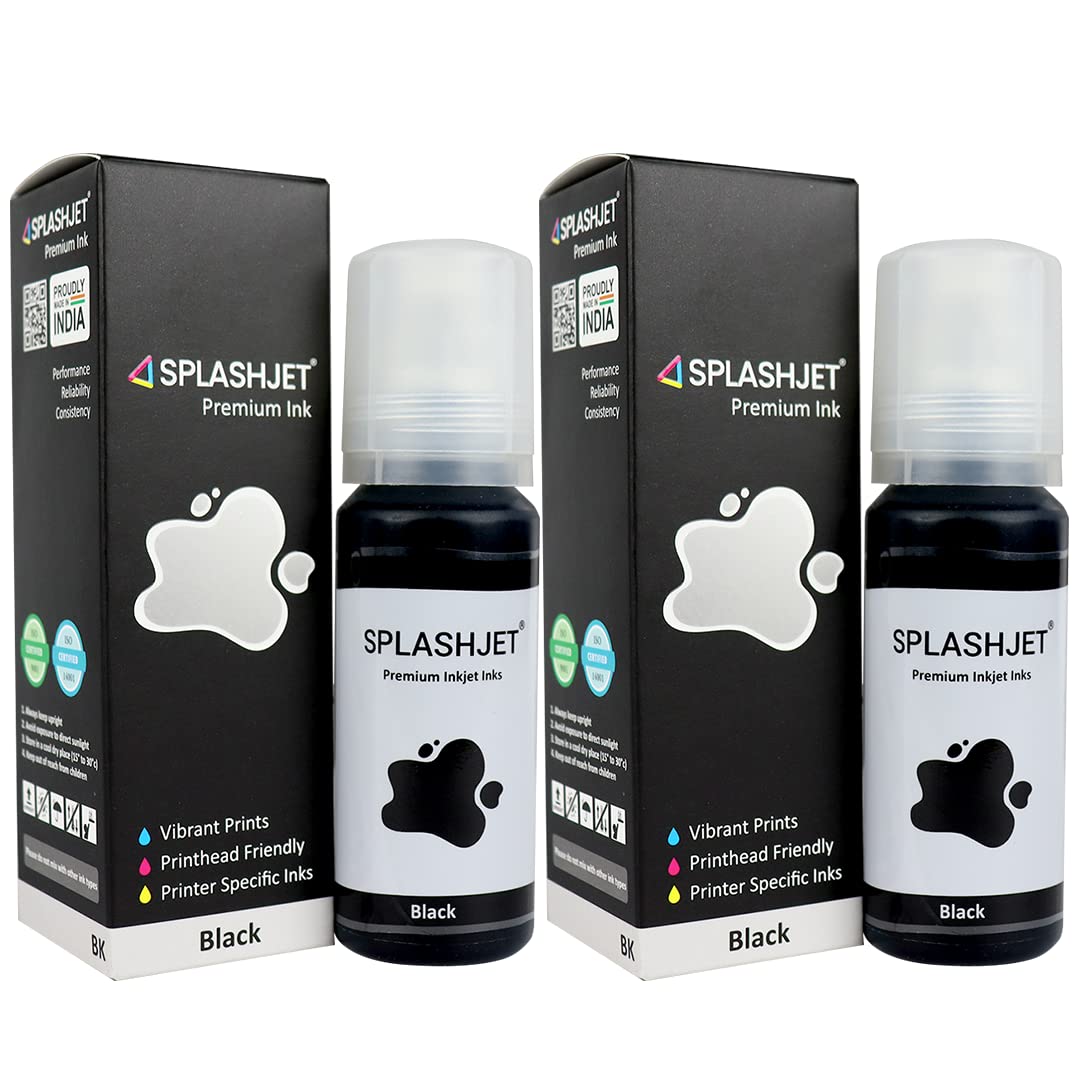 Splashjet 003 Compatible Refill Ink for Epson L3110, L3150, L3250, L3252 L3115, L3116, L3101, L3210, L3215, L3216, L3151, L3152, L3156, L5190 Printer – (70gm x 4 Color) Set Box - 501737