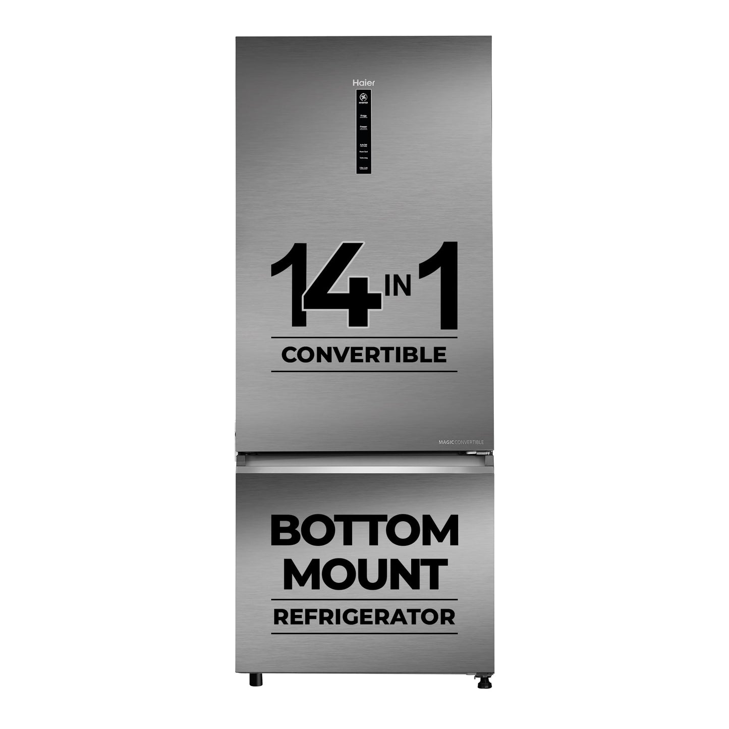 Haier 325 L 2 Star Frost Free Bottom Mount Double Door Refrigerator | Jhukna Mat - Bottom Freezer | Twin Inverter | Twist Ice Maker | 1 Hour Icing Technology (HRB-3502BS-P, Brushline Silver)