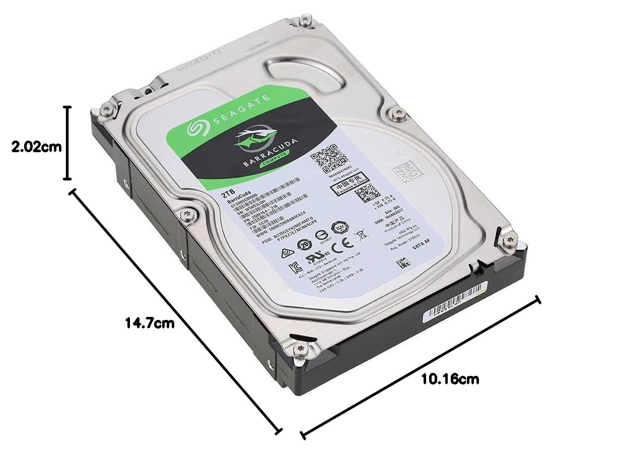 Seagate Barracuda 2 TB Internal Hard Drive HDD – 8.89 cm (3.5 Inch) SATA 6 Gb/s 5400 RPM 256 MB Cache for Computer Desktop PC (ST2000DM005)