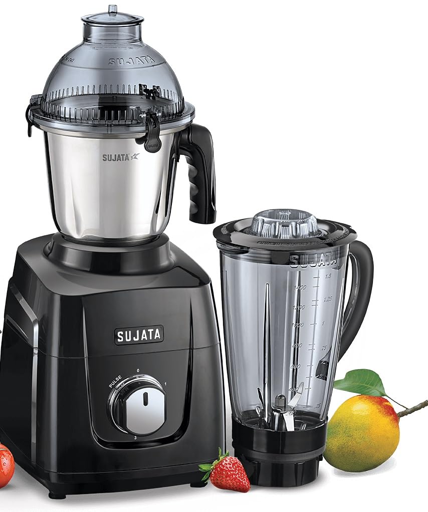 Sujata MG03 Mixer Grinder | The New Generation Mixer Grinder | Powerful and Versatile Kitchen Appliance | 1000 Watts Motor | 4 Stainless Steel Jars