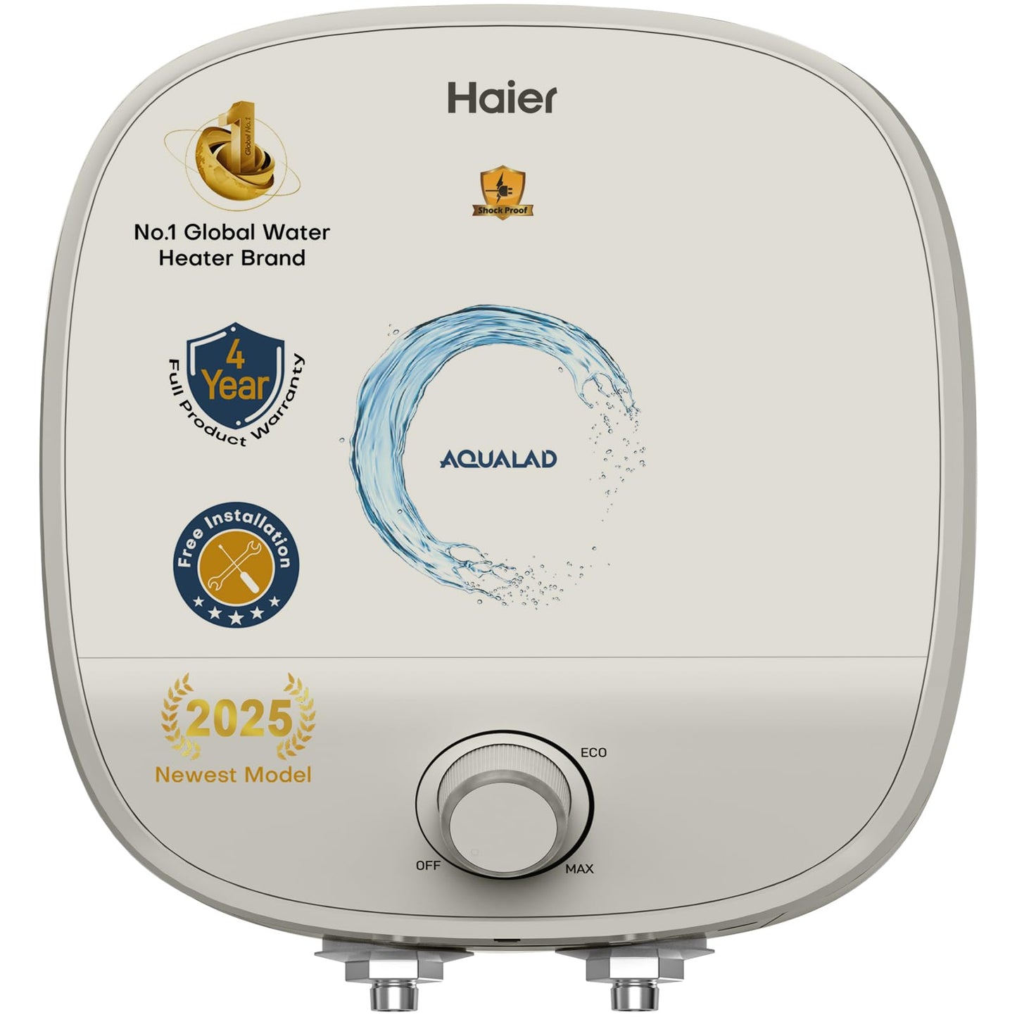 Haier Aqualad Pro Geyser 15 Litre 5 Star 1-3KW Adjustable Storage Water Geyser |Free Installation&Flexi Pipe| Warranty 10 Yr on Tank |Dual Control Knob |Shockproof Tech |Glassline Tank |9-Level Safety