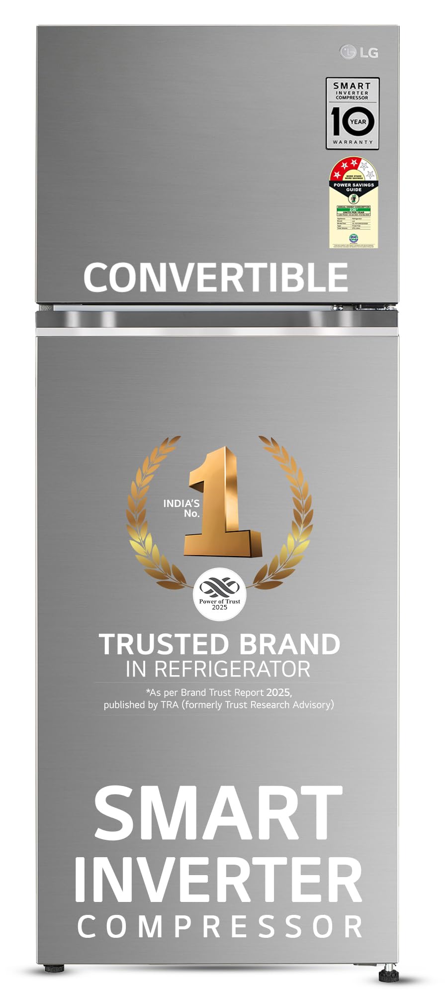 LG 242 L 3 Star Smart Inverter Frost-Free Double Door Refrigerator (GL-I292RPZX, Shiny Steel, Door Cooling+)