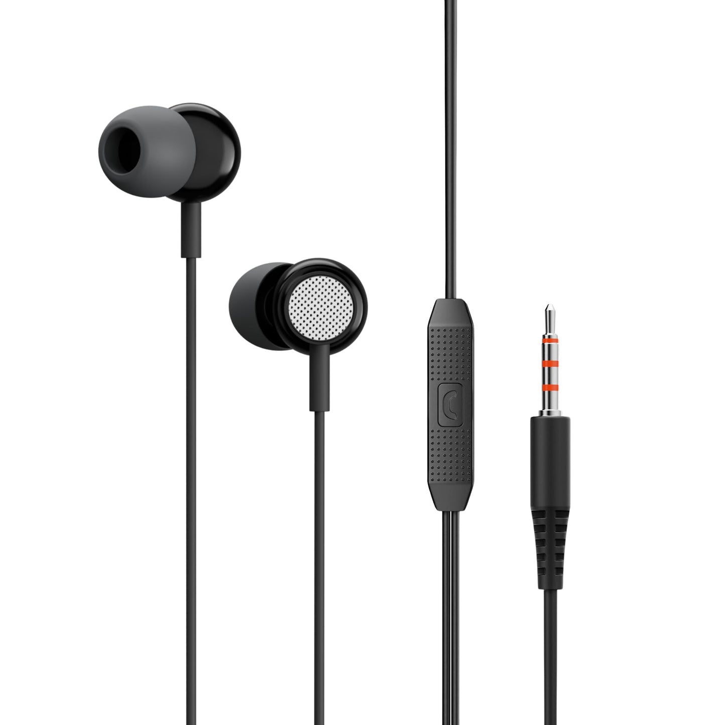 OOGE Beat 1 Wired Earphones with Mic, 3.5mm Jack, Deep Bass, Inline Controls, Lightweight and Comfortable Fit, Earphone Wired with Mic, Ideal for Laptop, Tablet, and Android Devices (White)