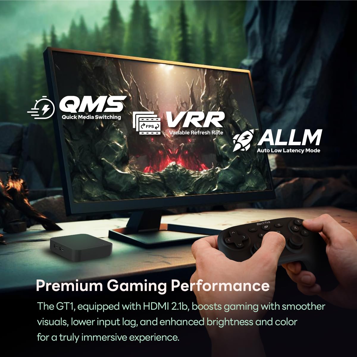 ElectroniksIndia GT1 GTV Android 12 Certified Mini PC : Realtek RTD1325, 2GB DDR4, 32GB eMMC, WiFi 6, Dolby Atmos, 4K HDR, Ai-Powered Visuals