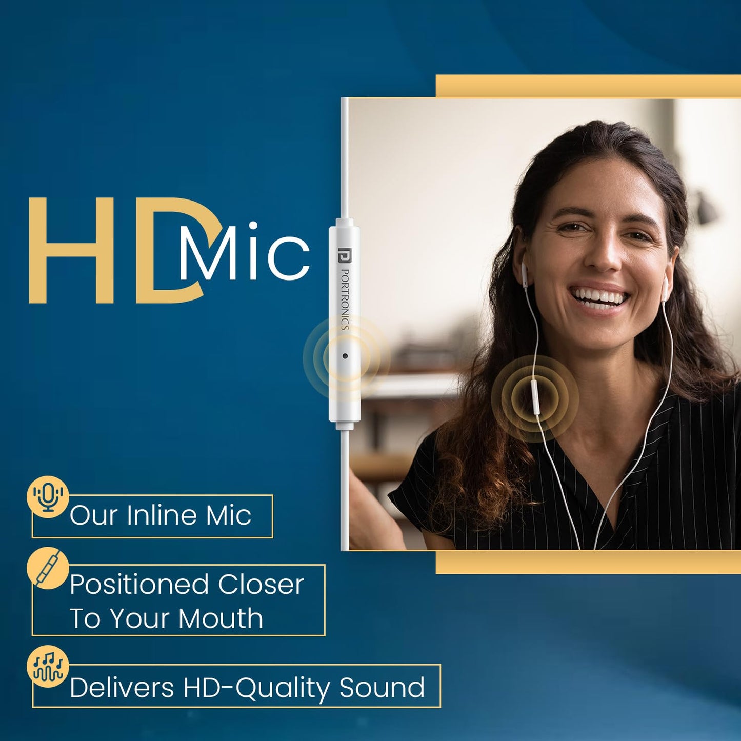 Portronics Conch Kappa in Ear 3.5mm Wired Earphones with in Line HD Mic, Powerful Audio, 14.2mm Dynamic Driver, Unique Earbuds Design, TPE Anti Tangle Wire,in line Controls,Wide Compatibility(White)