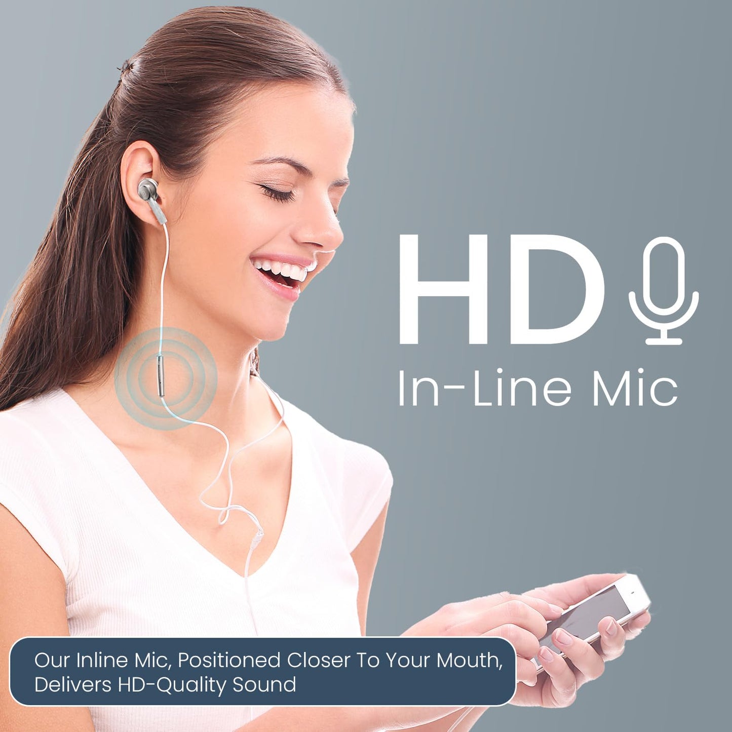 Portronics Conch Sigma A in Ear 3.5mm Aux Wired Earphones with in Line HD Mic & Magnetic Earbuds, Powerful Audio, 14.2mm Driver, Anti Tangle Wire, in line Controls, Wide Compatibility(White)