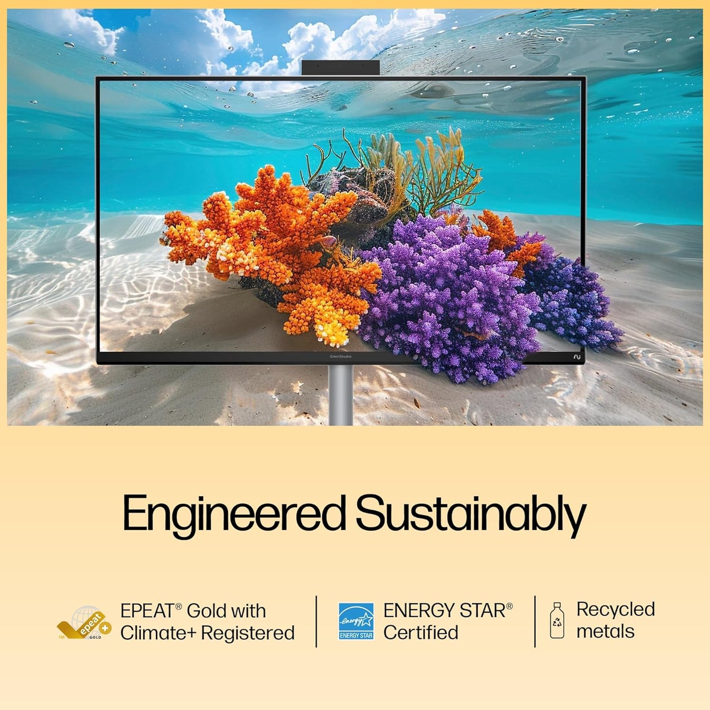 HP OmniStudio X Next Gen AI AIO, Intel Core Ultra 7 258V, 47 Tops,(32GB DDR5,1TB SSD) 4K UHD (3840 x 2160), IPS,550 nits,31.5inch(80.1cm), Win 11, Office24, Meteor Silver, 9.56kg, 32-c1574in