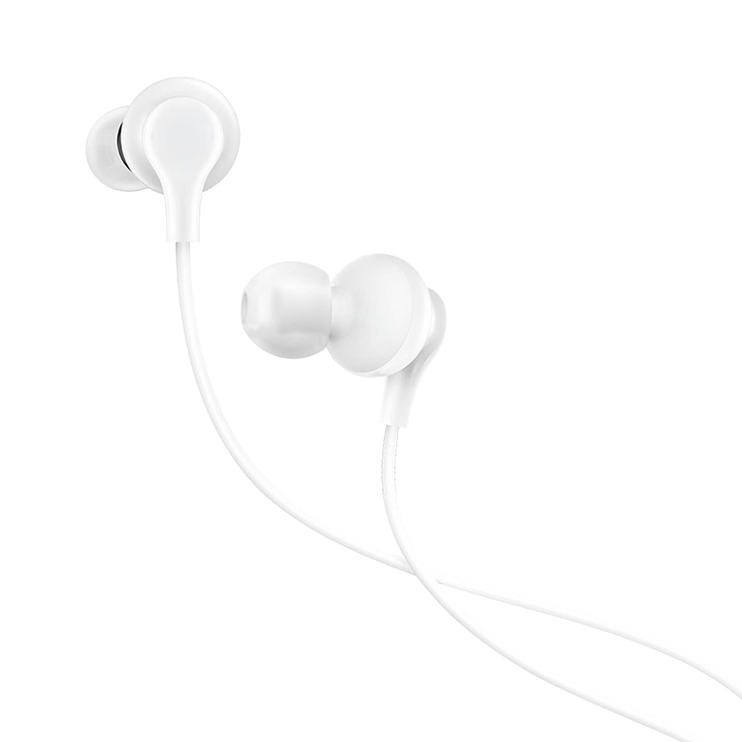 Earphones for Vivo Y21T / Y 21 T Earphones Original Like Wired Noise Cancellation In-Ear Headphones Stereo Deep Bass Head Hands-free Headset Earbud With Built in-line Mic, Call Answer/End Button, Music 3.5mm Aux Audio Jack (VIW1, White)