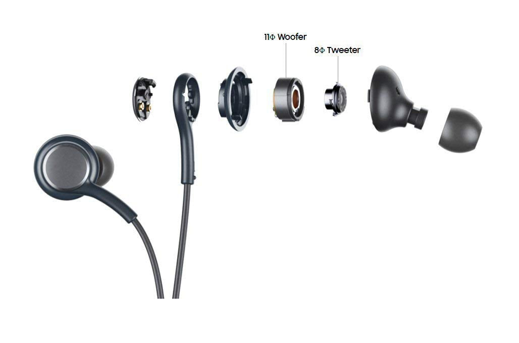Earphones for Samsung Galaxy A70 / A 70 Earphone Original Like Wired Noise Cancellation In-Ear Headphones Stereo Deep Bass Head Hands-free Headset Earbud With Built in-line Mic, Call Answer/End Button, Music 3.5mm Aux Audio Jack (AK15, Black)