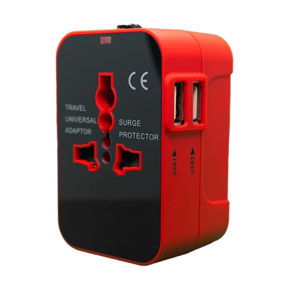 rts Universal Travel Adapter, International All in One Worldwide Travel Adapter and Wall Charger with USB Ports with Multi Type Power Outlet USB 2.1A,100-250 Voltage Travel Charger (Black)