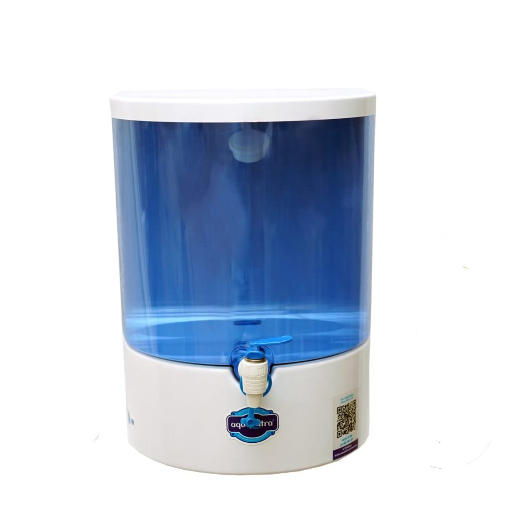 AQUAULTRA Dolphin 5 Stage Purification 9 Liter Ro + Active Copper + B12 Alkaline Water Purifier Filter For Home Office White And Blue