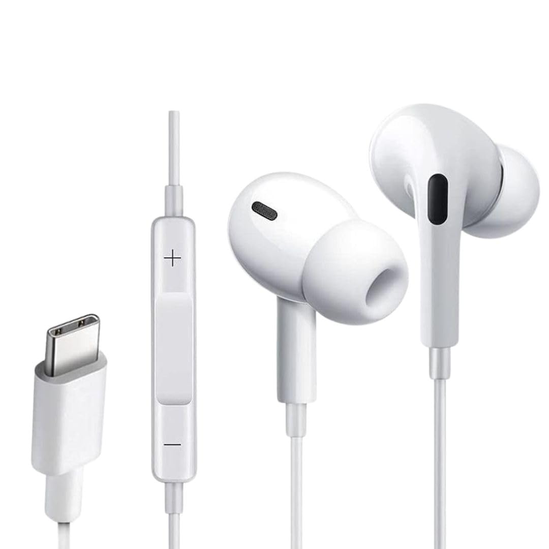 GEARZTOUCH Oasis inEar TypeC Earphone, in-Line Volume Controller & Powerful HD Mic, Clear Sound, Noise Isolation Compatible with Oneplus, Samsung, Oppo,Vivo,Redmi Having only TypeC Port- Intense Black