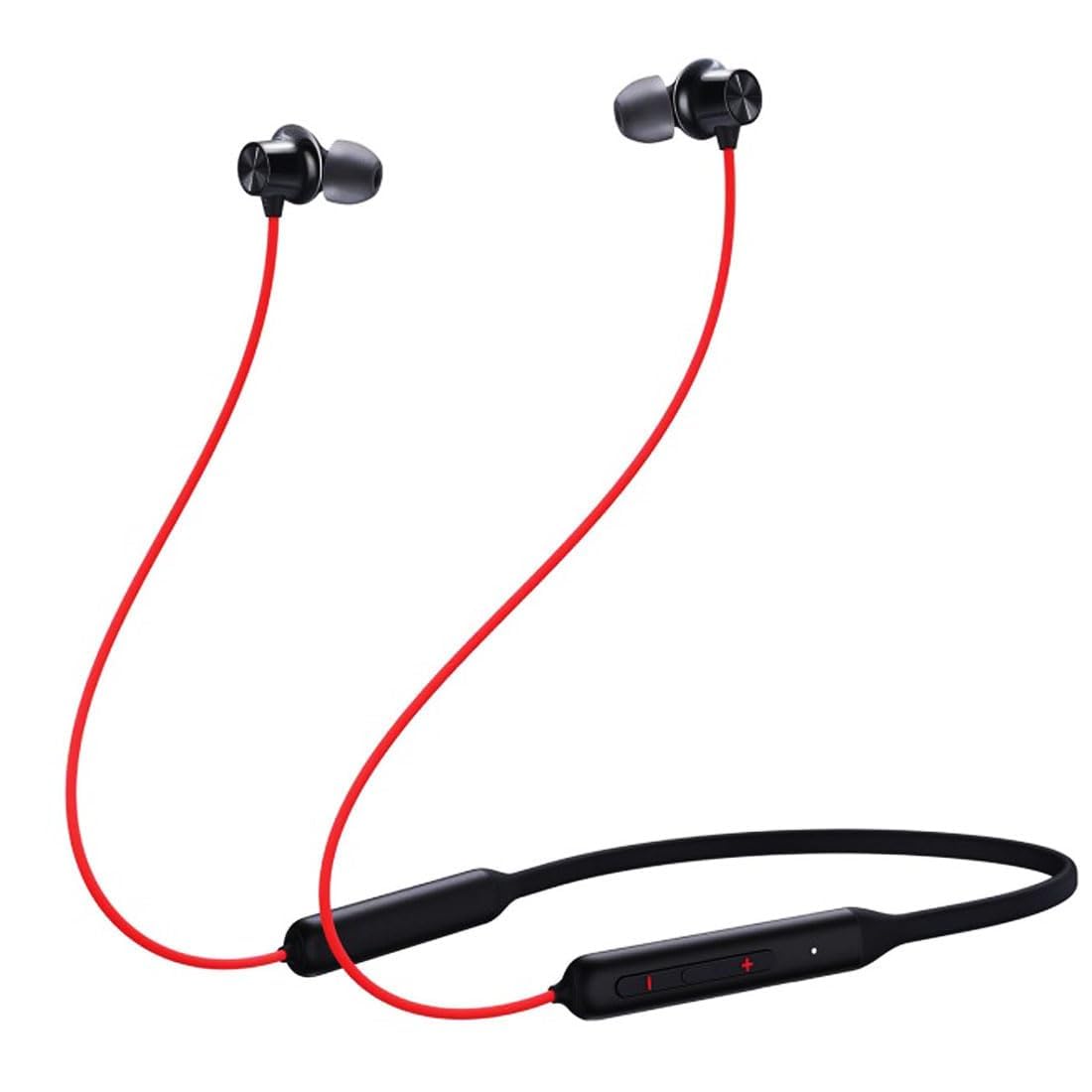 Bouncefit Bluetooth Wireless Mangentic On/Off Neckband, 40 Hours Continuous Playback Battery, Fast Charge, IPX7, Low Latency, Active Noise Cancellation, Earbuds with Mic Earphones (Red)