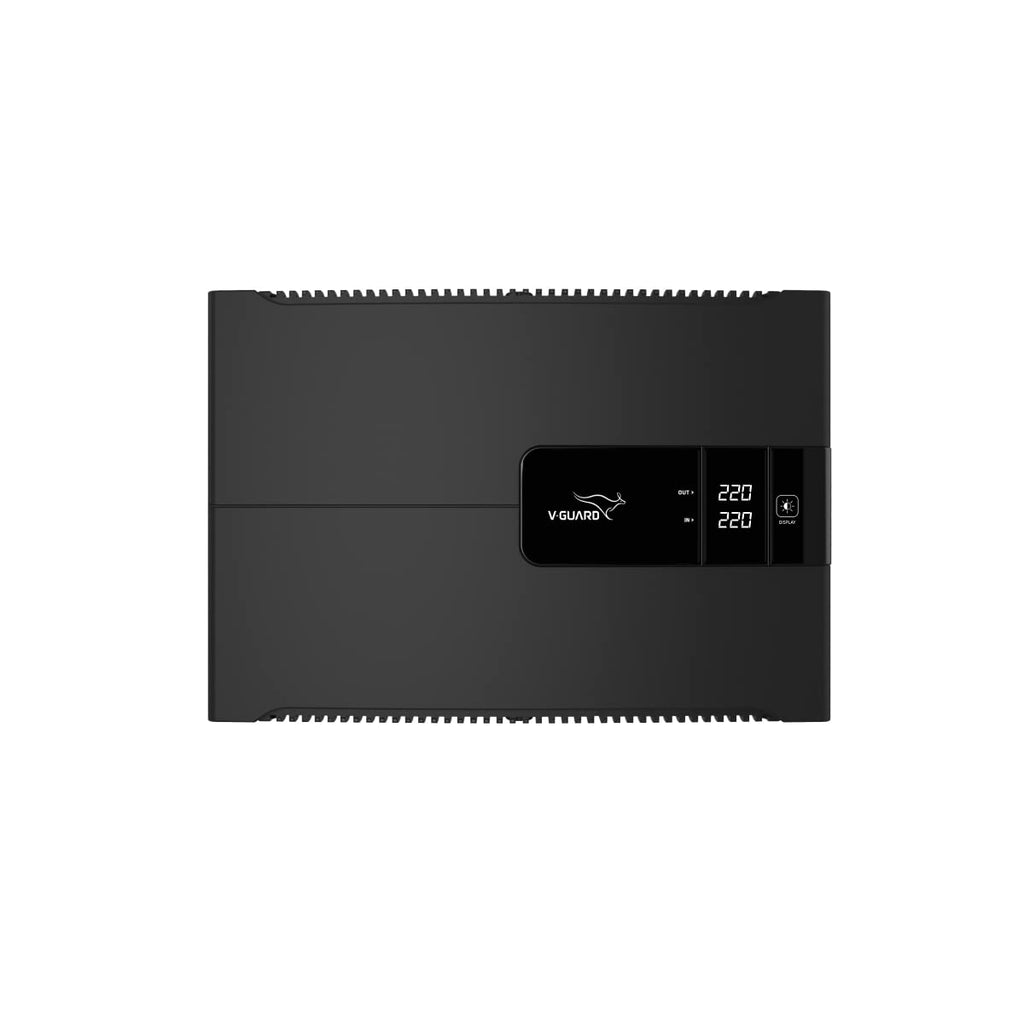 V-Guard Voltino Grand Digi Plus TV Stabilizer | Applicable for Smart TVs up to 203 cm (80'') + Set Top Box,Home Theatre/Gaming Console| 4 A Capacity | Dual Seven Segment Digital Display | Black