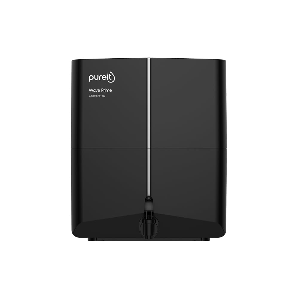 Pureit Wave Prime Mineral RO+MF | 6 stage Purification | 7 Litres Capacity | Up to 45% Water Saving | Suitable for Borewell, Tanker & Muncipal Water | Wall Mountable | Black