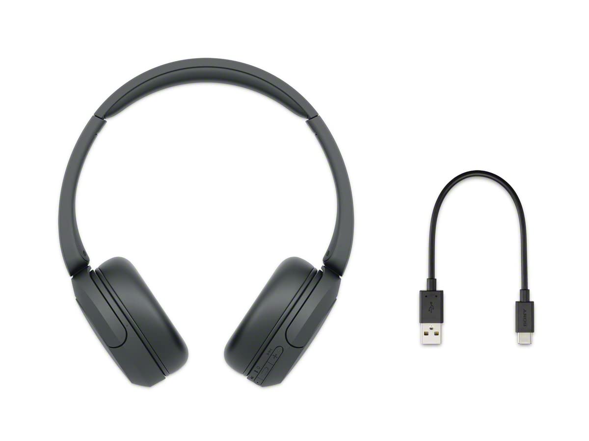 Sony WH-CH520 Wireless Bluetooth Headphones On Ear with Mic, Up to 50Hrs Battery, Quick Charge, DSEE Upscale, Multipoint Connectivity, Voice Assistant, Customized EQ-Black