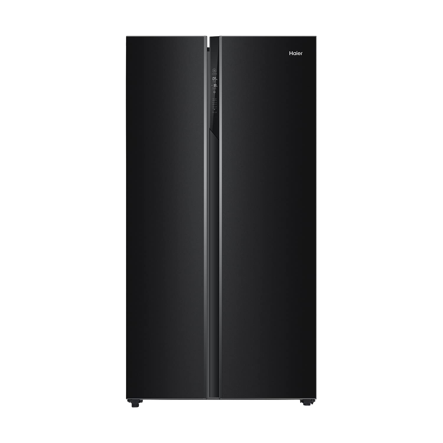 Haier 602L 3Star 2 Door Premium Glass Door Side by Side Frost Free Refrigerator|Convertible|Smart Sense AI|Expert Inverter|Digital Display Panel|Deo Fresh Technology (HRS-682KGU1, Black Glass)