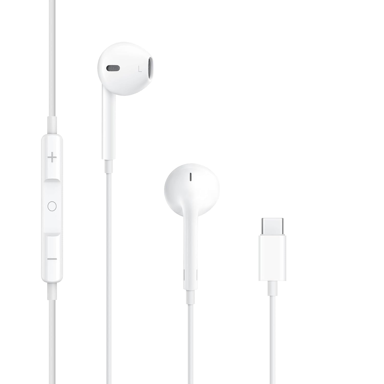 Branded Type C Headphones with Mic, in-Ear Design, 12mm Driver for Deep Bass and Clear Sound, C Type Earphones Wired, Compatible with iPhone, Android Smartphones, Tablets, and USB C Devices (Black)