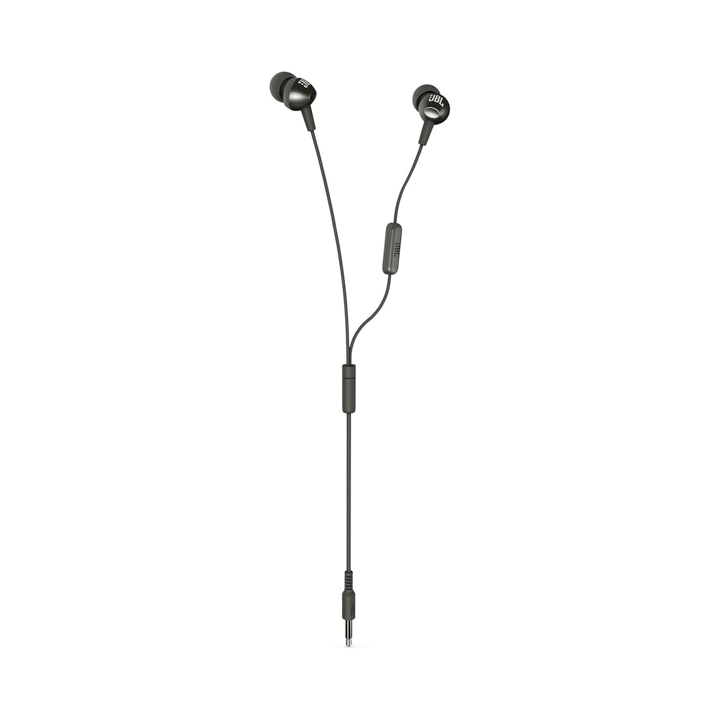 JBL C200SI, Premium in Ear Wired Earphones with Mic, Signature Sound, One Button Multi-Function Remote, Premium Metallic Finish, Angled Earbuds for Comfort fit (Gun Metal)