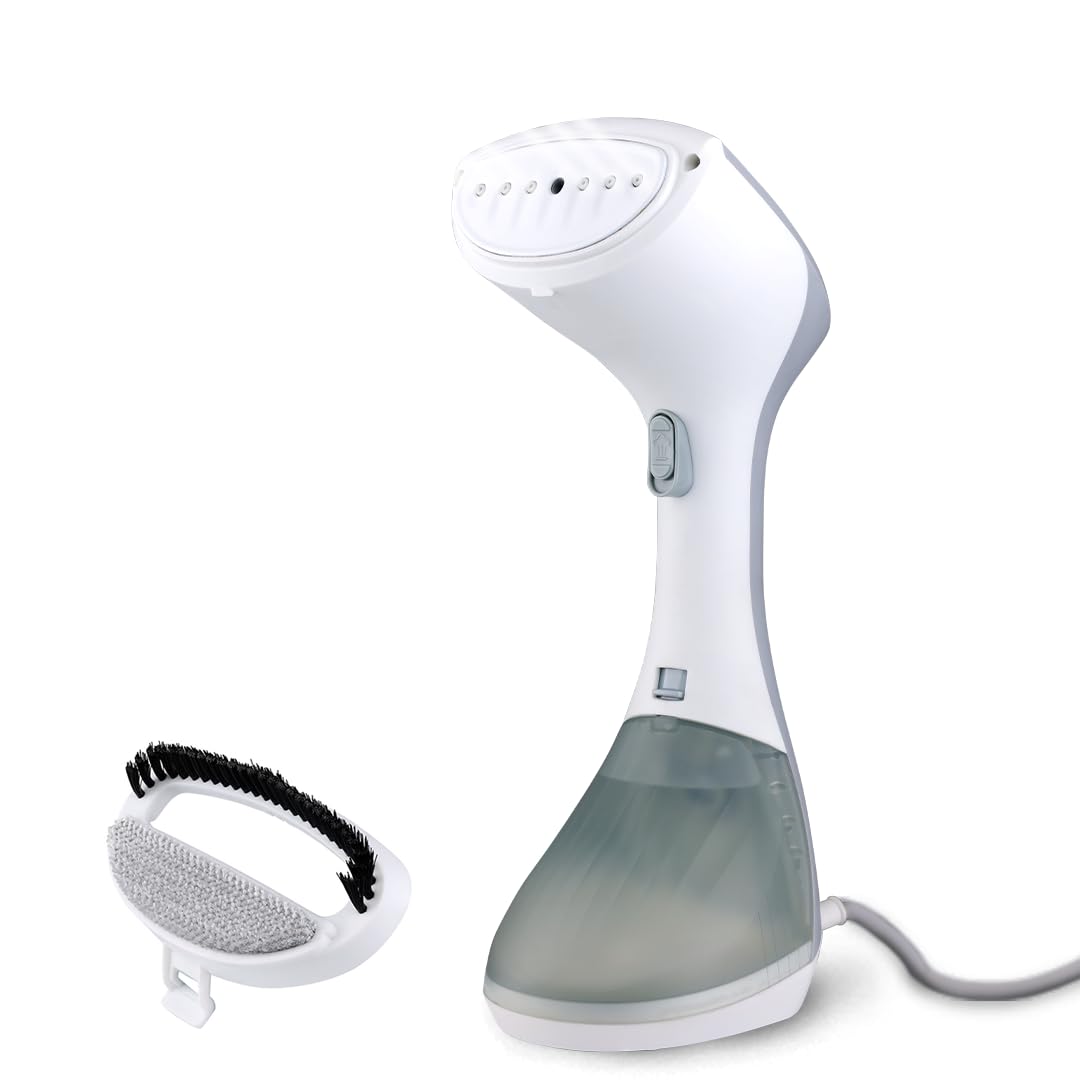 KENT Swift Handheld Garment Steamer 1300 Watts | Ideal for Fabrics like Sarees, Suits, Jackets etc |Ceramic Coated Steam Plate |Continuous Steam Up To 30 Minutes |20 G/Min Steam |260ml Detachable Tank