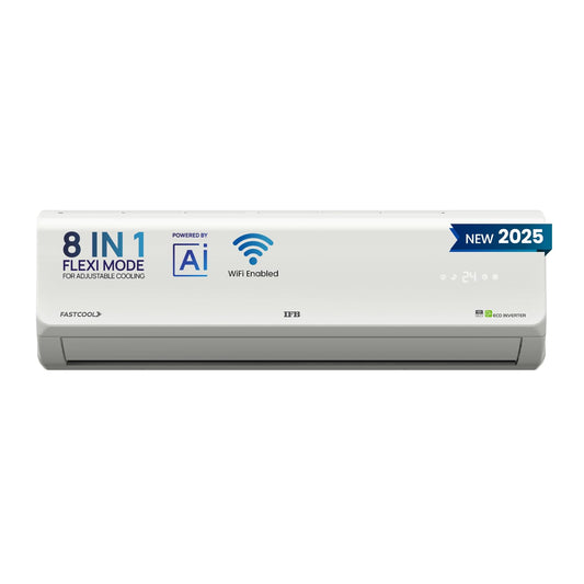 IFB 2025 Model Silver Plus Smart Series 1.5 Ton 3 Star In-built Wifi Split AC with HD Compressor, AI, Dual Gold Fin & 8-in-1 Flexi Mode - White (CI173SL22SGM1, Copper Condenser