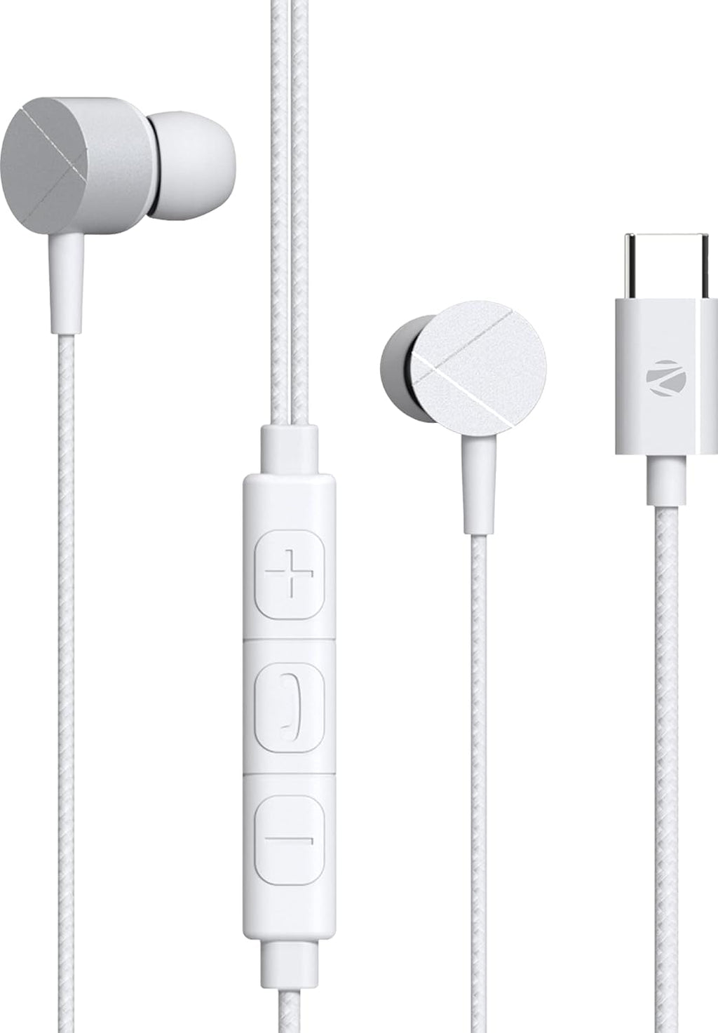 ZEBRONICS Zeb Buds C2 in Ear Type C Wired Earphones with Mic, Braided 1.2 Metre Cable, Metallic Design, 10mm Drivers, in Line Mic & Volume Controller (Blue)