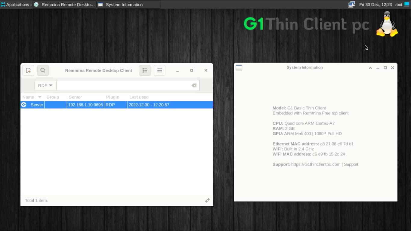 G1 Thin Pcs | Integrated With Remmina Client | Vnc Viewer | Ssh | Wifi Thin Client | Quad Core Cpu, 2 Gb Ram| Connect To Windows, Ubuntu, Centos Over Rdp - Black, Amd