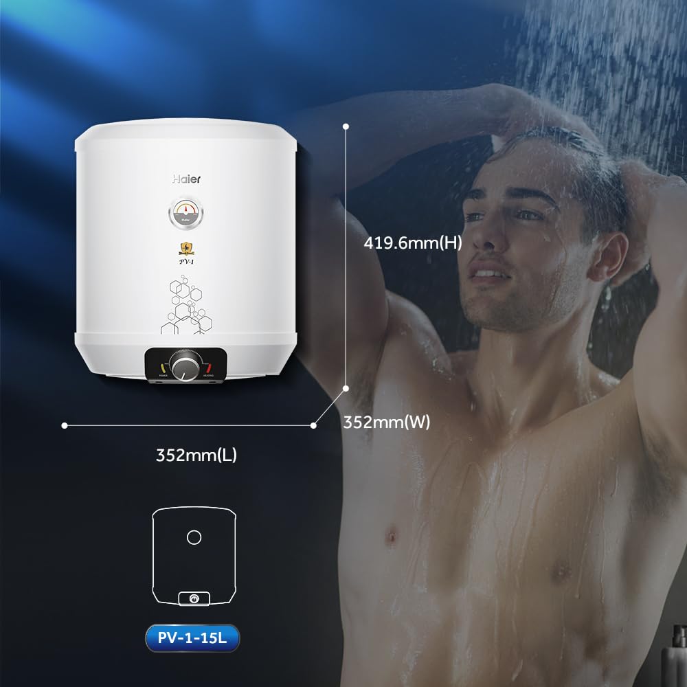 Haier Precis pro Water Geyser 15ltr 5 Star 2000W Electric Storage Geyser Free Installation & Connection Pipe| Warranty 7 Yr on Tank| Advanced PP Body| Shock Proof| Glassline Tank| 11-Level Safety