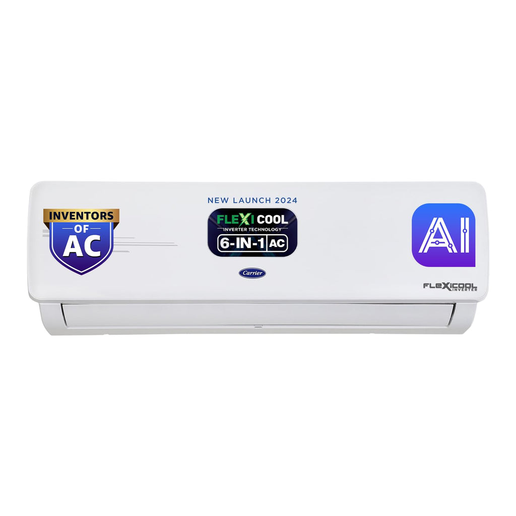 Carrier 1.5 Ton 3 Star Wi-Fi Smart Flexicool Inverter Split AC (Copper, Convertible 6-in-1 Cooling,Smart Energy Display, HD & PM 2.5 Filter, ESTER EDGE FXi (Wi-Fi), CAI18EE3R35W0,White)