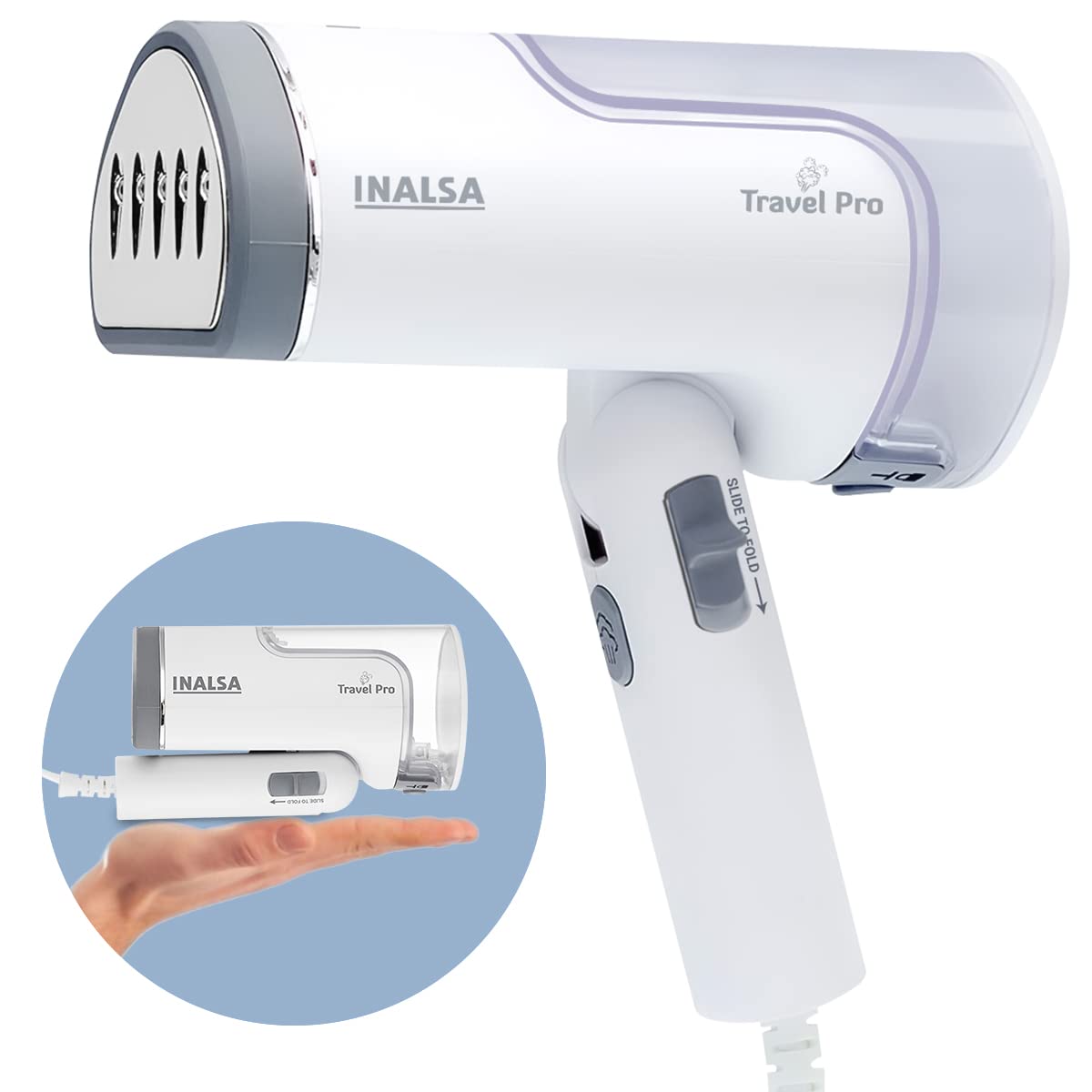 INALSA Garment Steamer for Clothes,Steam Iron Press - Vertical & Horizontal Steaming up to 25g/min, 1600 Watt,340 ml Water tank & 28 sec Fast Heating,Hetaing On/OFF Indicator Light (Cosicosy)
