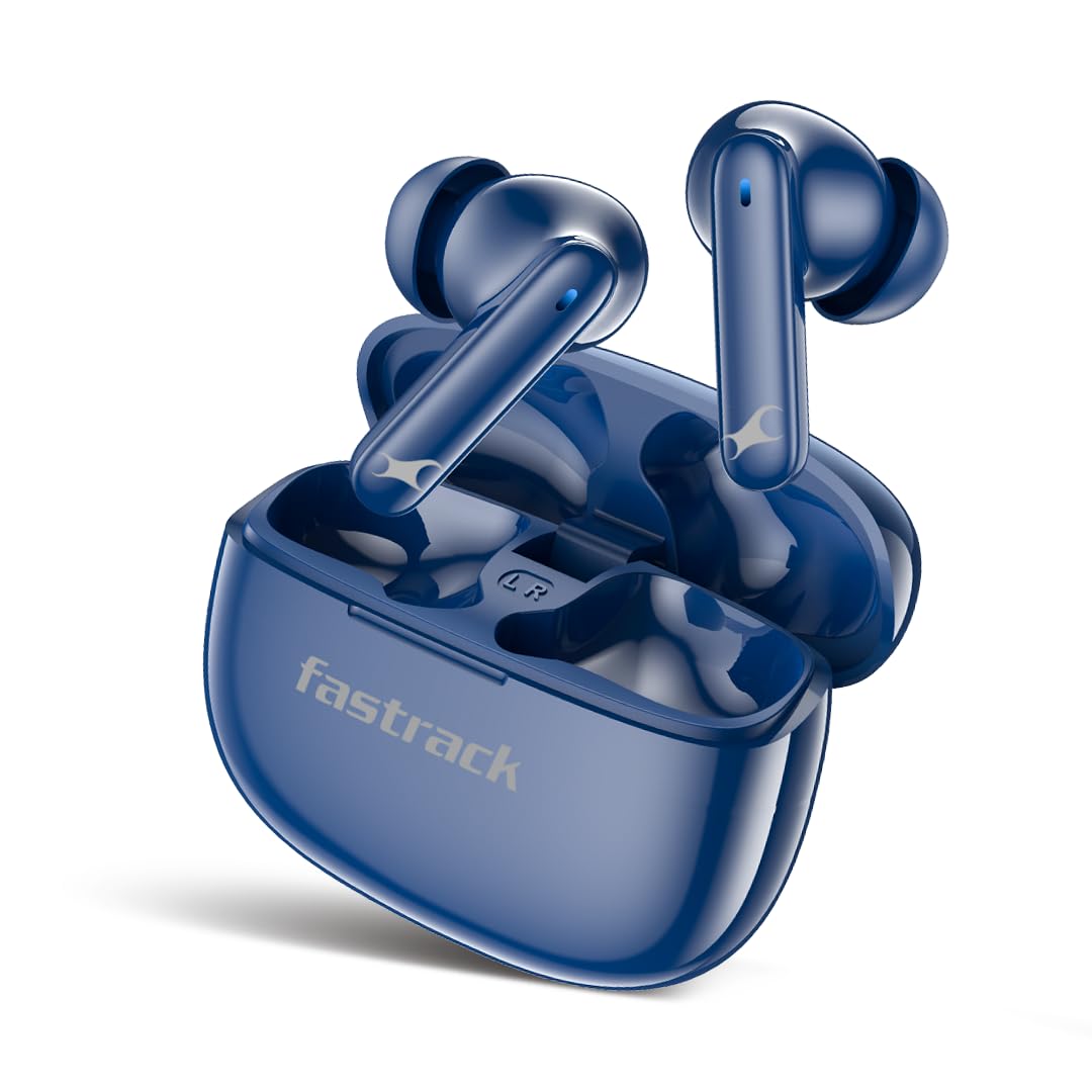 Fastrack Fpods FE100|BT5.4 TWS in Ear Earbuds, 40Hrs Playtime, 13mm Extra Deep Bass Drivers, Dual Mic ENC for Crystal Clear Calls, Low Latency Gaming Mode Upto 60ms - 120 Mins in 10 Mins