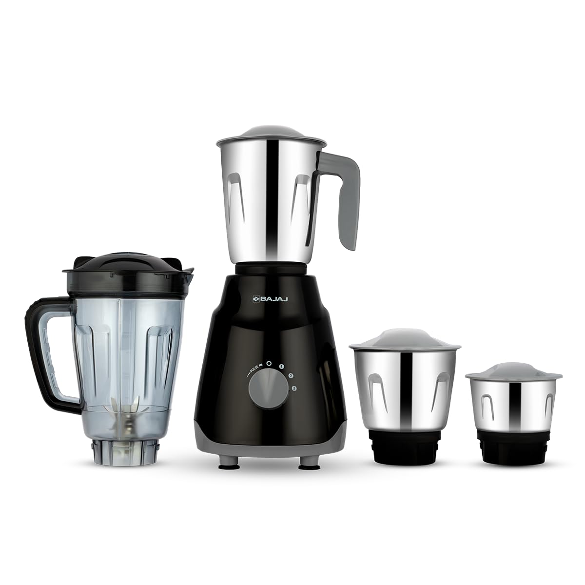 Bajaj Rex Ninja Series 4 Jar 500W Mixer Grinder | DuraCut Blades | 2-In-1 Function Blade In Dry Jar | 2 Yrs Warranty 【Black/Grey】
