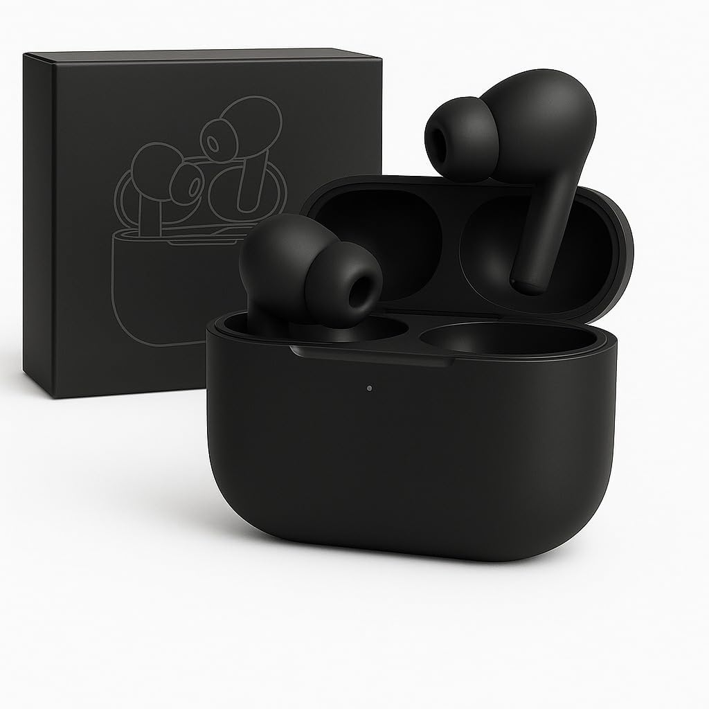 AlakhDM Wireless Earbuds Bluetooth 5.3 TWS Earphones Full Touch Control Headphones Built-in Microphone Immersive Sound Quality Ensure Fast Stable & Connection Smart LED Headset Sports Bud (White)
