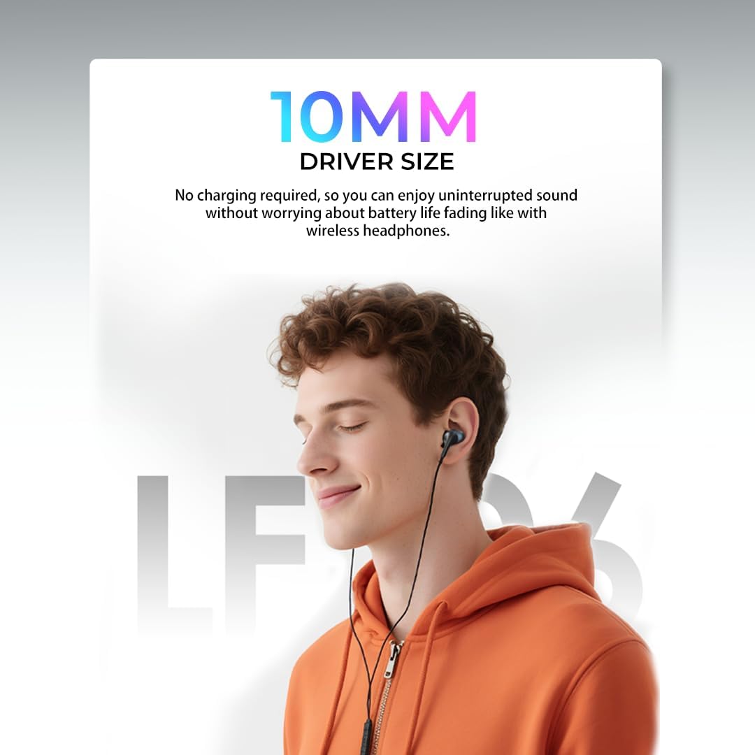 Branded Original Type C Headphones with Mic, in-Ear Design, 10mm Driver for Deep Bass and Clear Sound, Nylon Braided Wired, Compatible with Samsung Type-C Devices (Black)