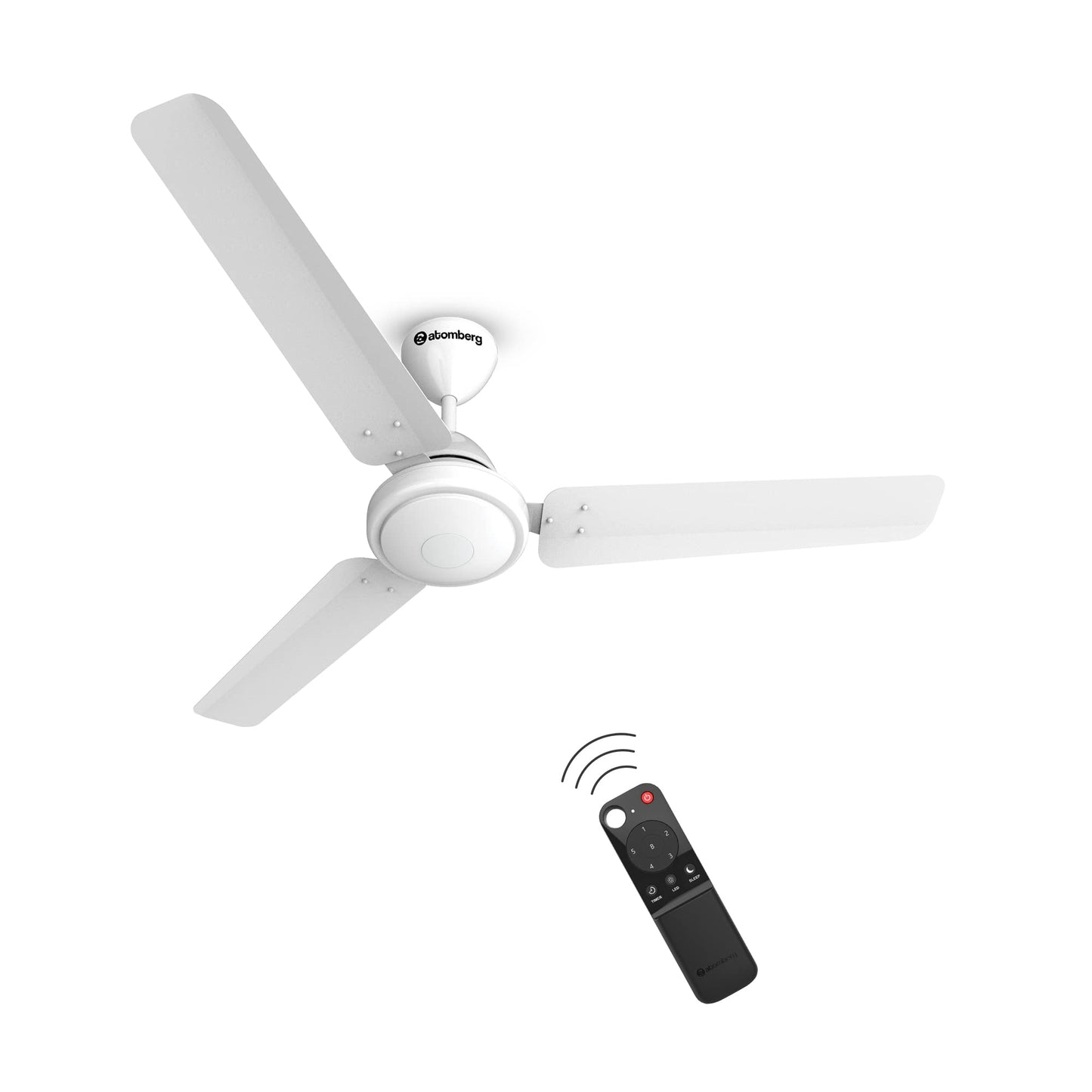 atomberg Efficio Alpha 1200mm BLDC Ceiling Fan with Remote Control | BEE 5 star Rated Energy Efficient Ceiling Fan | High Air Delivery with LED Indicators | 2 Year Warranty (Gloss Black)
