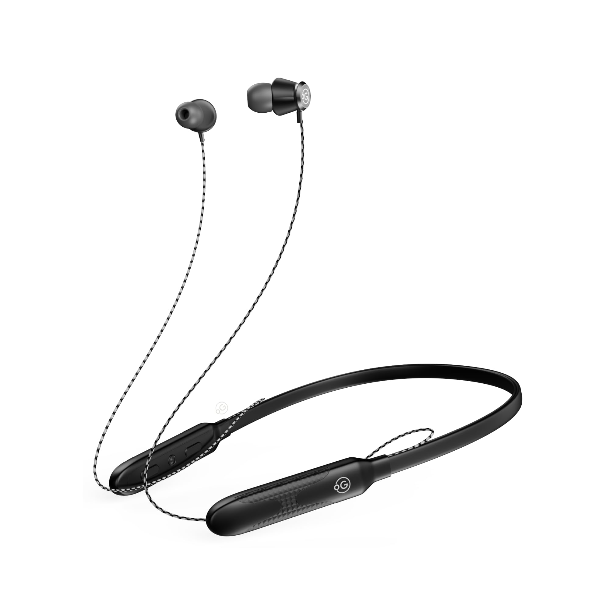 OOGE Tune 8 Neckband Bluetooth Earphones, 30 Hours Playtime, Deep Bass, Type-C Fast Charge, Sweat Resistant, Magnetic Eartips, Sound Pulse Mic (Satin Black)