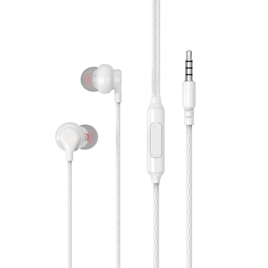 OOGE Beat 1 Wired Earphones with Mic, 3.5mm Jack, Deep Bass, Inline Controls, Lightweight and Comfortable Fit, Earphone Wired with Mic, Ideal for Laptop, Tablet, and Android Devices (White)