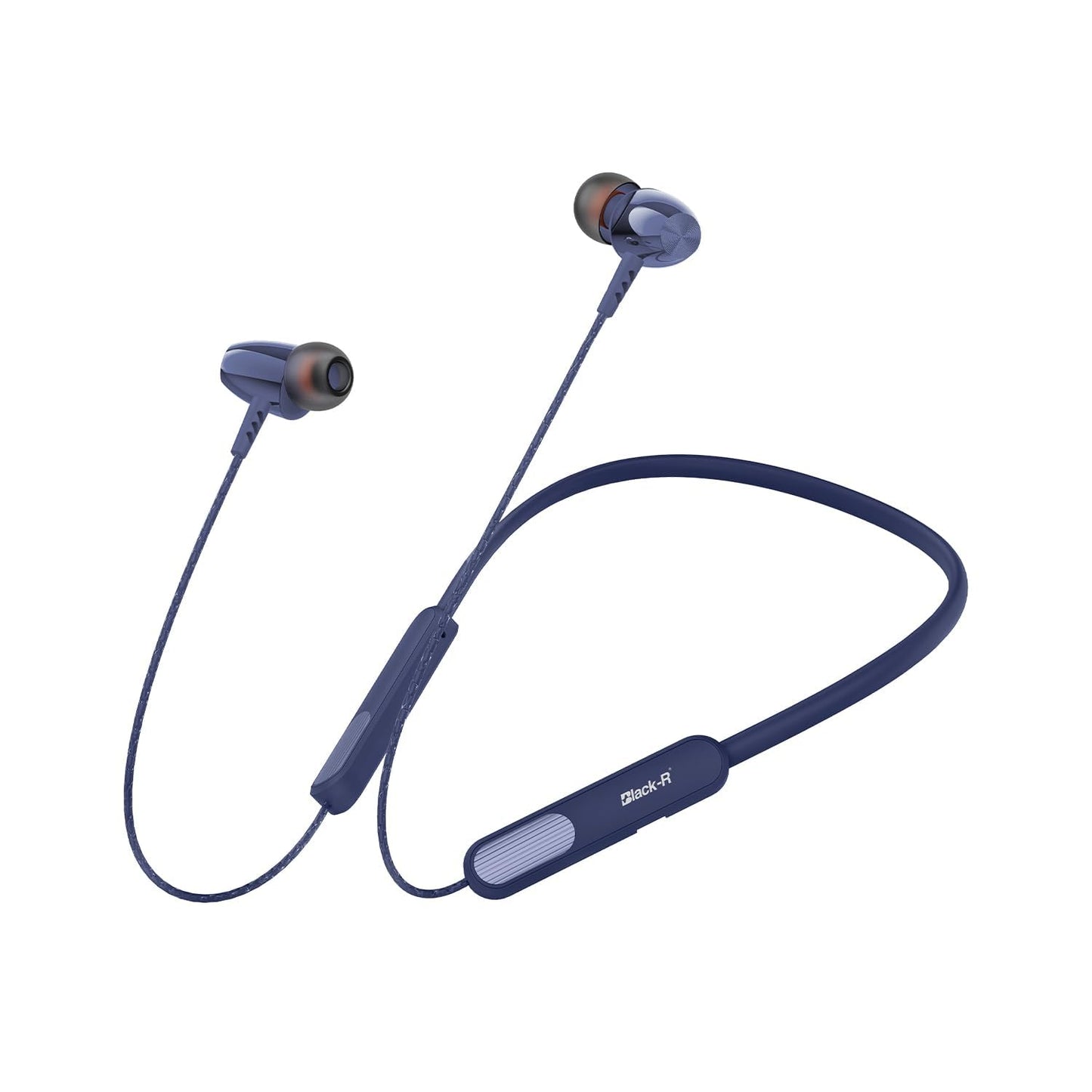 Black-R Wireless Earphone Bluetooth Headphones in Ear Neckband with Upto 130 Hours Playback, Bluetooth V5.4, Smart Bass, Lowest Latency Gaming, Wireless Headset, R-008 (Black)