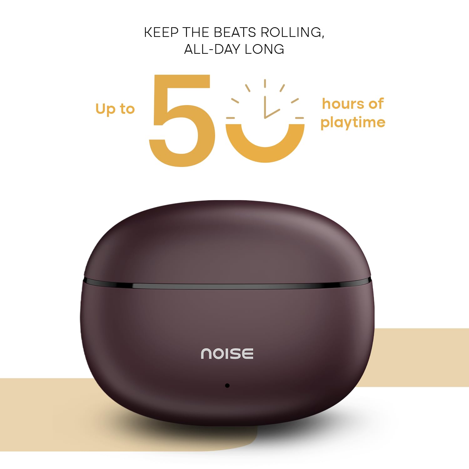 Noise Newly Launched Buds VS501 in Ear Truly Wireless Earbuds with 50H of Playtime, Quad Mic ENC, 10Mm Driver, Dual Device Pairing, Dual Color Tones, BT V5.3 (Plum Wine)